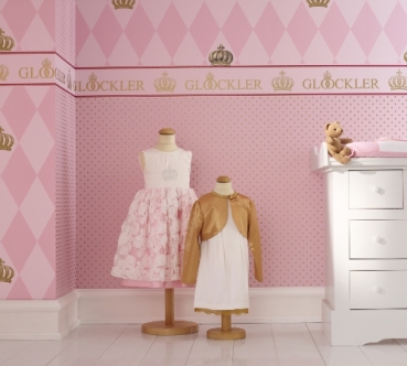 Preview: Marburg Tapete Glööckler 54159 Children's Paradise Borte Bordüre gold orange