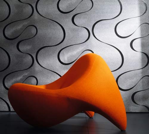 Marburg Tapete Luigi Colani Visions Vlies schwarz/silbergrau Zimmer Raum