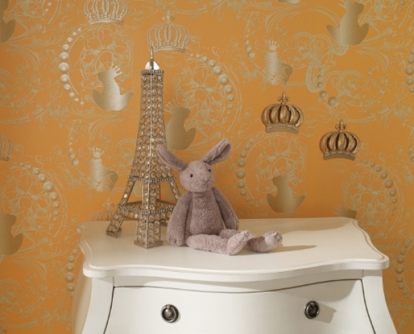 Marburg Tapete Glööckler 54119 Childre's Paradise Ornament satin rot