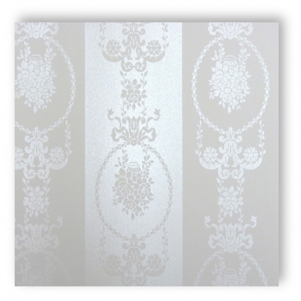Rasch Textil Love Vlies Tapete Nr. 136846 Streifen Barock satin creme/weiß